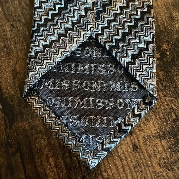 Vintage Missoni Silk Signature Skini zigzag Tie/ made in Italy - Picture 5 of 6